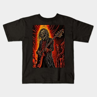 Music guitar deathmetal skeleton Kids T-Shirt